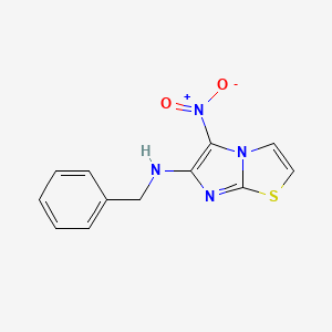 molecular formula C12H10N4O2S B3128914 N-benzyl-5-nitroimidazo[2,1-b][1,3]thiazol-6-amine CAS No. 339008-14-9