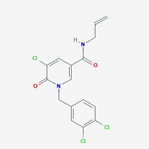 molecular formula C16H13Cl3N2O2 B3128938 N-allyl-5-chloro-1-(3,4-dichlorobenzyl)-6-oxo-1,6-dihydro-3-pyridinecarboxamide CAS No. 339009-07-3
