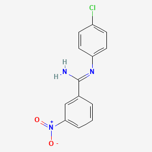 molecular formula C13H10ClN3O2 B3128957 N-(4-chlorophenyl)-3-nitrobenzenecarboximidamide CAS No. 339009-82-4
