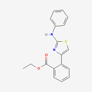 molecular formula C18H16N2O2S B3128966 2-(2-苯胺基-1,3-噻唑-4-基)苯甲酸乙酯 CAS No. 339010-10-5