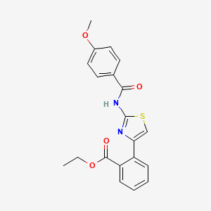 molecular formula C20H18N2O4S B3128969 Ethyl 2-{2-[(4-methoxybenzoyl)amino]-1,3-thiazol-4-yl}benzenecarboxylate CAS No. 339010-11-6