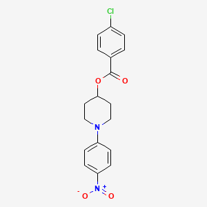 molecular formula C18H17ClN2O4 B3128970 1-(4-硝基苯基)-4-哌啶基 4-氯苯甲酸酯 CAS No. 339010-14-9