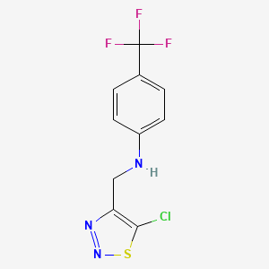 molecular formula C10H7ClF3N3S B3128983 N-[(5-chloro-1,2,3-thiadiazol-4-yl)methyl]-4-(trifluoromethyl)aniline CAS No. 339010-30-9