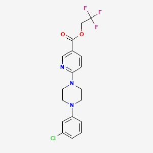 molecular formula C18H17ClF3N3O2 B3129026 2,2,2-Trifluoroethyl 6-[4-(3-chlorophenyl)piperazino]nicotinate CAS No. 339011-29-9