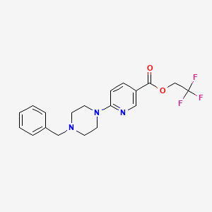 molecular formula C19H20F3N3O2 B3129051 2,2,2-Trifluoroethyl 6-(4-benzylpiperazino)nicotinate CAS No. 339011-45-9