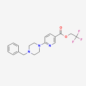 molecular formula C19H20F3N3O2 B3129051 2,2,2-三氟乙基 6-(4-苄基哌嗪基)烟酸酯 CAS No. 339011-45-9