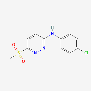 molecular formula C11H10ClN3O2S B3129082 N-(4-chlorophenyl)-6-(methylsulfonyl)-3-pyridazinamine CAS No. 339013-07-9