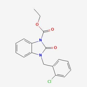 molecular formula C17H15ClN2O3 B3129088 3-(2-氯苄基)-2-氧代-2,3-二氢-1H-1,3-苯并咪唑-1-羧酸乙酯 CAS No. 339013-53-5