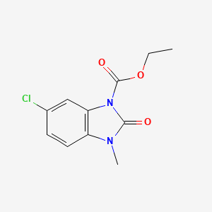 molecular formula C11H11ClN2O3 B3129091 ethyl 6-chloro-3-methyl-2-oxo-2,3-dihydro-1H-1,3-benzimidazole-1-carboxylate CAS No. 339013-67-1