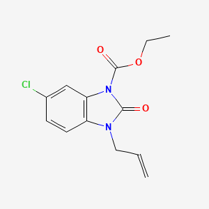 molecular formula C13H13ClN2O3 B3129096 ethyl 3-allyl-6-chloro-2-oxo-2,3-dihydro-1H-1,3-benzimidazole-1-carboxylate CAS No. 339013-68-2