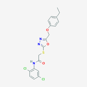 molecular formula C19H17Cl2N3O3S B312910 N-(2,5-dichlorophenyl)-2-({5-[(4-ethylphenoxy)methyl]-1,3,4-oxadiazol-2-yl}sulfanyl)acetamide 
