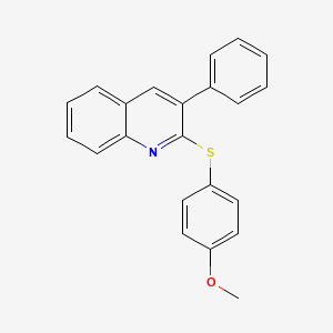 molecular formula C22H17NOS B3129100 2-[(4-Methoxyphenyl)sulfanyl]-3-phenylquinoline CAS No. 339013-98-8