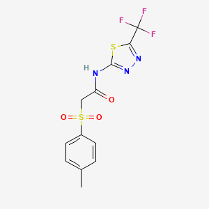 2-(4-methylbenzenesulfonyl)-N-[5-(trifluoromethyl)-1,3,4-thiadiazol-2-yl]acetamide