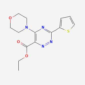 molecular formula C14H16N4O3S B3129104 Ethyl 5-morpholino-3-(2-thienyl)-1,2,4-triazine-6-carboxylate CAS No. 339014-17-4