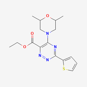 molecular formula C16H20N4O3S B3129109 5-(2,6-二甲基吗啉基)-3-(2-噻吩基)-1,2,4-三嗪-6-甲酸乙酯 CAS No. 339014-19-6