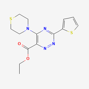 molecular formula C14H16N4O2S2 B3129114 Ethyl 5-(1,4-thiazinan-4-yl)-3-(2-thienyl)-1,2,4-triazine-6-carboxylate CAS No. 339014-20-9