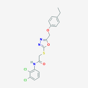 molecular formula C19H17Cl2N3O3S B312912 N-(2,3-dichlorophenyl)-2-({5-[(4-ethylphenoxy)methyl]-1,3,4-oxadiazol-2-yl}sulfanyl)acetamide 