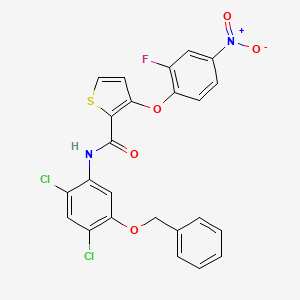 molecular formula C24H15Cl2FN2O5S B3129139 N-(5-(Benzyloxy)-2,4-dichlorophenyl)-3-(2-fluoro-4-nitrophenoxy)-2-thiophenecarboxamide CAS No. 339015-59-7