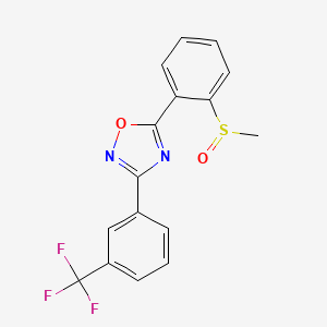 molecular formula C16H11F3N2O2S B3129142 Methyl 2-{3-[3-(trifluoromethyl)phenyl]-1,2,4-oxadiazol-5-yl}phenyl sulfoxide CAS No. 339015-64-4