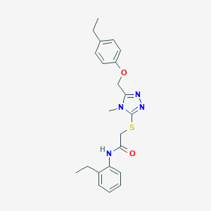 molecular formula C22H26N4O2S B312916 2-({5-[(4-ethylphenoxy)methyl]-4-methyl-4H-1,2,4-triazol-3-yl}sulfanyl)-N-(2-ethylphenyl)acetamide 