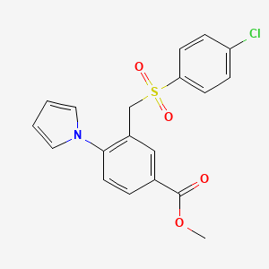 methyl 3-{[(4-chlorophenyl)sulfonyl]methyl}-4-(1H-pyrrol-1-yl)benzenecarboxylate