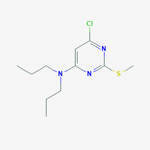 molecular formula C11H18ClN3S B3129200 6-Chloro-2-(methylsulfanyl)-N,N-dipropyl-4-pyrimidinamine CAS No. 339017-75-3