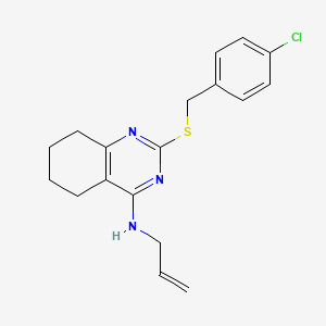 molecular formula C18H20ClN3S B3129237 N-烯丙基-2-[(4-氯苄基)硫烷基]-5,6,7,8-四氢-4-喹唑啉胺 CAS No. 339019-11-3