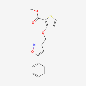 molecular formula C16H13NO4S B3129263 Methyl 3-[(5-phenyl-3-isoxazolyl)methoxy]-2-thiophenecarboxylate CAS No. 339019-88-4