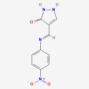 molecular formula C10H8N4O3 B3129285 4-[(4-nitroanilino)methylene]-2,4-dihydro-3H-pyrazol-3-one CAS No. 339020-77-8
