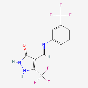 5-(trifluoromethyl)-4-{[3-(trifluoromethyl)anilino]methylene}-2,4-dihydro-3H-pyrazol-3-one