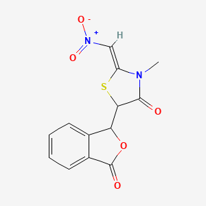 molecular formula C13H10N2O5S B3129313 (2Z)-3-methyl-2-(nitromethylidene)-5-(3-oxo-1H-2-benzofuran-1-yl)-1,3-thiazolidin-4-one CAS No. 339021-14-6