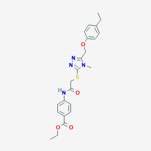 ethyl 4-{[({5-[(4-ethylphenoxy)methyl]-4-methyl-4H-1,2,4-triazol-3-yl}sulfanyl)acetyl]amino}benzoate