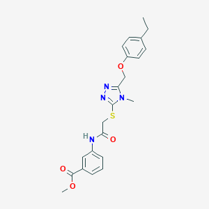 molecular formula C22H24N4O4S B312933 methyl 3-{[({5-[(4-ethylphenoxy)methyl]-4-methyl-4H-1,2,4-triazol-3-yl}sulfanyl)acetyl]amino}benzoate 