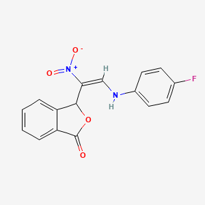 3-[2-(4-fluoroanilino)-1-nitrovinyl]-2-benzofuran-1(3H)-one