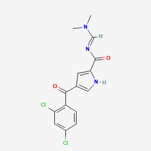 molecular formula C15H13Cl2N3O2 B3129367 4-(2,4-dichlorobenzoyl)-N-[(dimethylamino)methylene]-1H-pyrrole-2-carboxamide CAS No. 339023-65-3