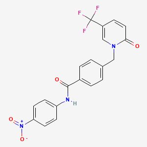 molecular formula C20H14F3N3O4 B3129376 N-(4-硝基苯基)-4-[[2-氧代-5-(三氟甲基)吡啶-1-基]甲基]苯甲酰胺 CAS No. 339025-38-6