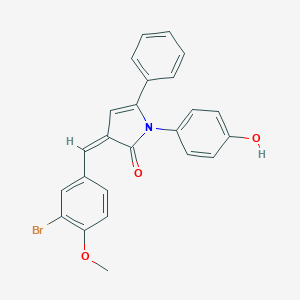 molecular formula C24H18BrNO3 B312940 3-(3-bromo-4-methoxybenzylidene)-1-(4-hydroxyphenyl)-5-phenyl-1,3-dihydro-2H-pyrrol-2-one 
