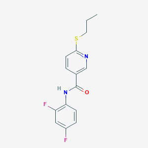 molecular formula C15H14F2N2OS B3129408 N-(2,4-difluorophenyl)-6-(propylthio)-3-pyridinecarboxamide CAS No. 339030-43-2