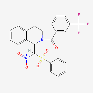 molecular formula C24H19F3N2O5S B3129425 [1-[nitro(phenylsulfonyl)methyl]-3,4-dihydro-2(1H)-isoquinolinyl][3-(trifluoromethyl)phenyl]methanone CAS No. 339097-00-6