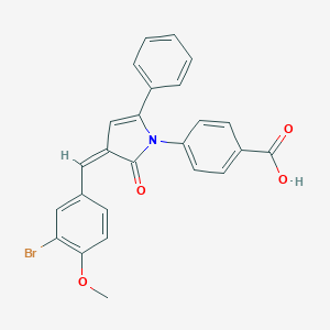 molecular formula C25H18BrNO4 B312943 4-[3-(3-bromo-4-methoxybenzylidene)-2-oxo-5-phenyl-2,3-dihydro-1H-pyrrol-1-yl]benzoic acid 