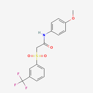 N-(4-methoxyphenyl)-2-{[3-(trifluoromethyl)phenyl]sulfonyl}acetamide