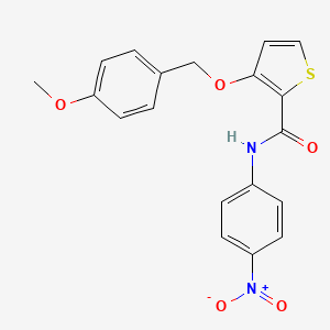molecular formula C19H16N2O5S B3129441 3-[(4-methoxyphenyl)methoxy]-N-(4-nitrophenyl)thiophene-2-carboxamide CAS No. 339098-27-0