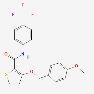 molecular formula C20H16F3NO3S B3129452 3-[(4-methoxybenzyl)oxy]-N-[4-(trifluoromethyl)phenyl]-2-thiophenecarboxamide CAS No. 339098-36-1