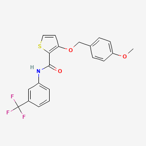molecular formula C20H16F3NO3S B3129455 3-[(4-methoxybenzyl)oxy]-N-[3-(trifluoromethyl)phenyl]-2-thiophenecarboxamide CAS No. 339098-38-3