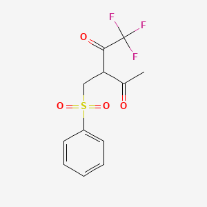 molecular formula C12H11F3O4S B3129463 1,1,1-Trifluoro-3-[(phenylsulfonyl)methyl]-2,4-pentanedione CAS No. 339098-84-9