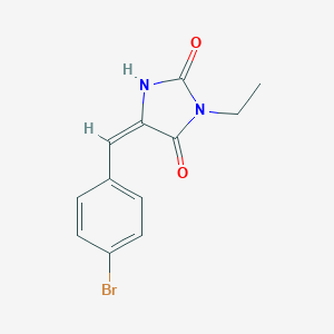 molecular formula C12H11BrN2O2 B312948 (5E)-5-(4-bromobenzylidene)-3-ethylimidazolidine-2,4-dione 