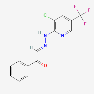 molecular formula C14H9ClF3N3O B3129484 2-oxo-2-phenylacetaldehyde N-[3-chloro-5-(trifluoromethyl)-2-pyridinyl]hydrazone CAS No. 339099-97-7