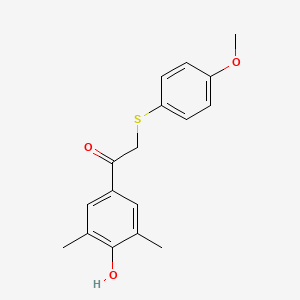 molecular formula C17H18O3S B3129496 1-(4-Hydroxy-3,5-dimethylphenyl)-2-[(4-methoxyphenyl)sulfanyl]-1-ethanone CAS No. 339100-50-4