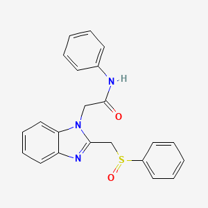 molecular formula C22H19N3O2S B3129507 N-Phenyl-2-(2-((phenylsulfinyl)methyl)-1H-1,3-benzimidazol-1-yl)acetamide CAS No. 339100-77-5