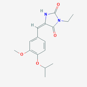 molecular formula C16H20N2O4 B312952 3-Ethyl-5-(4-isopropoxy-3-methoxybenzylidene)-2,4-imidazolidinedione 